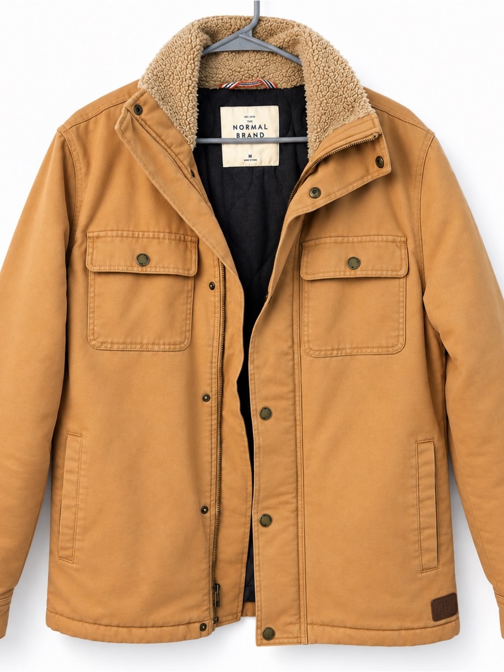 The Normal Brand Men's Caramel Sherpa-Lined Field Jacket
